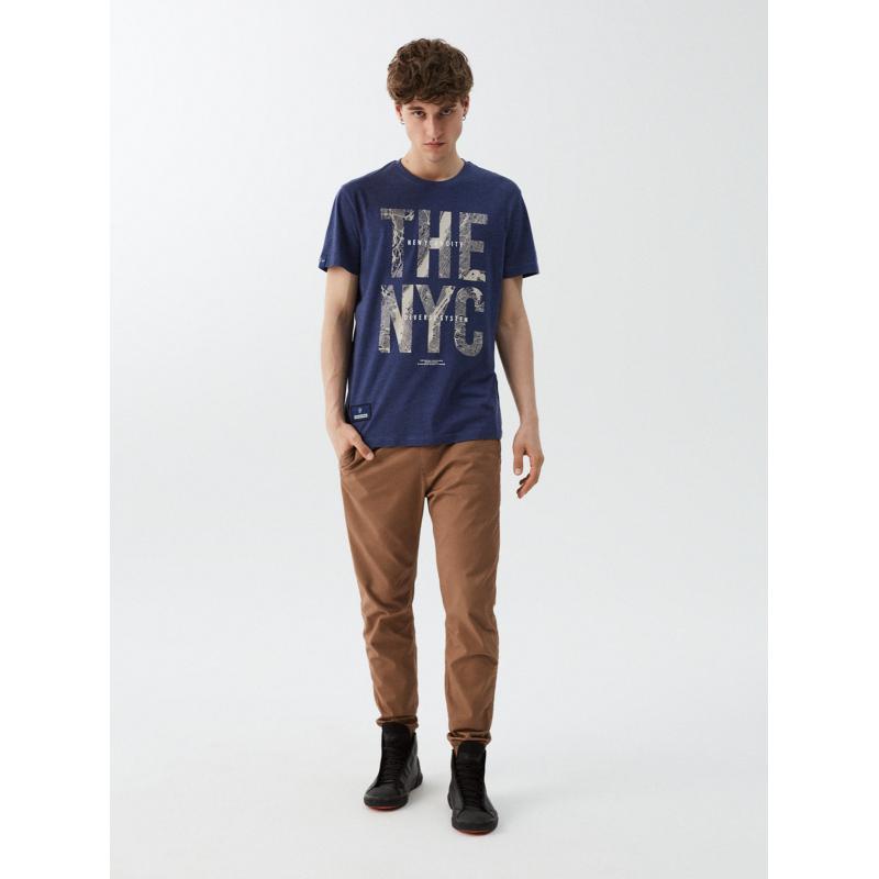 Férfi póló nyomtatott NY CITY 01 S1830 tengerészkék