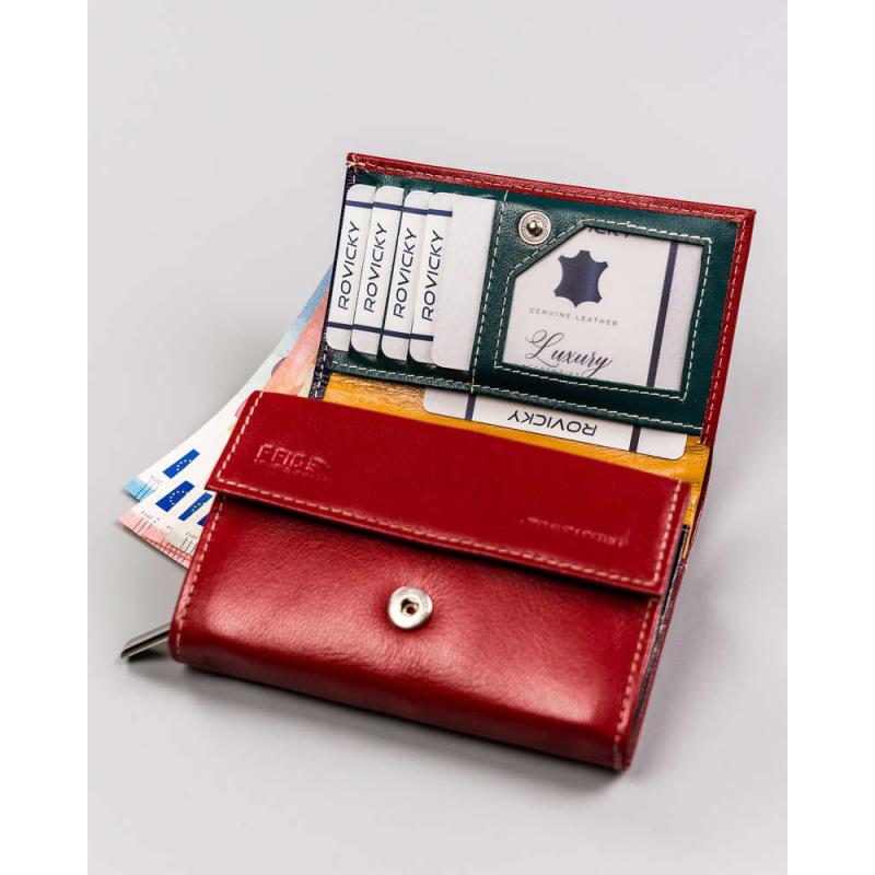 Dámska kožená peňaženka R-RD-02-GCL-3585 červená