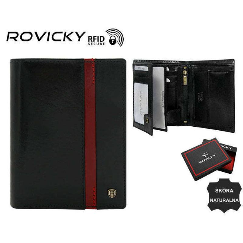 Férfi bőrtárca N4-RVTP-2978 fekete és piros