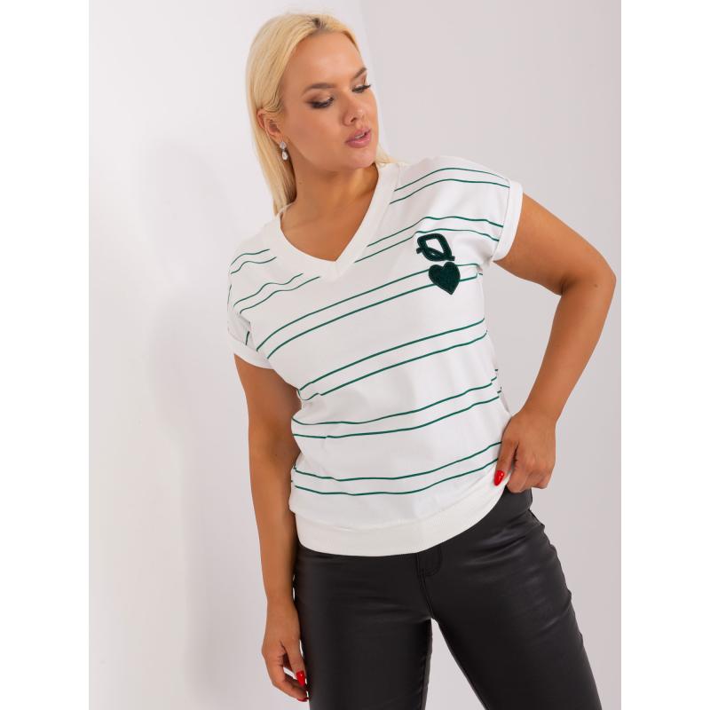 Dámska blúzka s nápletom plus size REDA ecru zelená