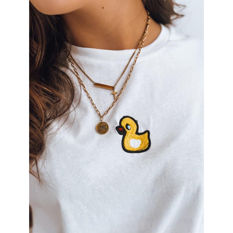 Női póló MIA ROSE felvarrással ekrü színű