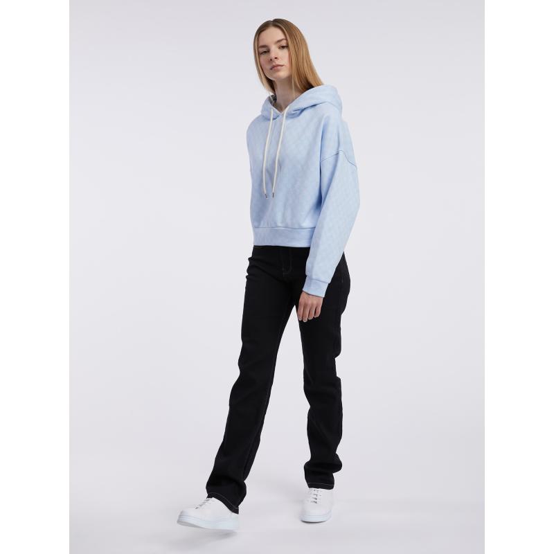 Vintage puha crop logós pulóver