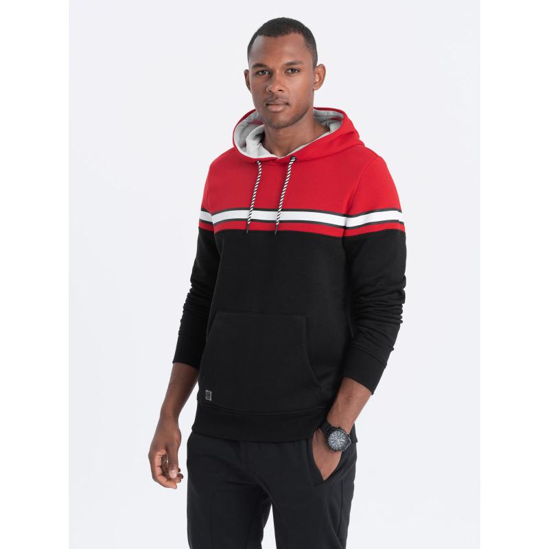 Férfi háromszínű melegítőfelső V3 OM-SSNZ-22FW-014 piros