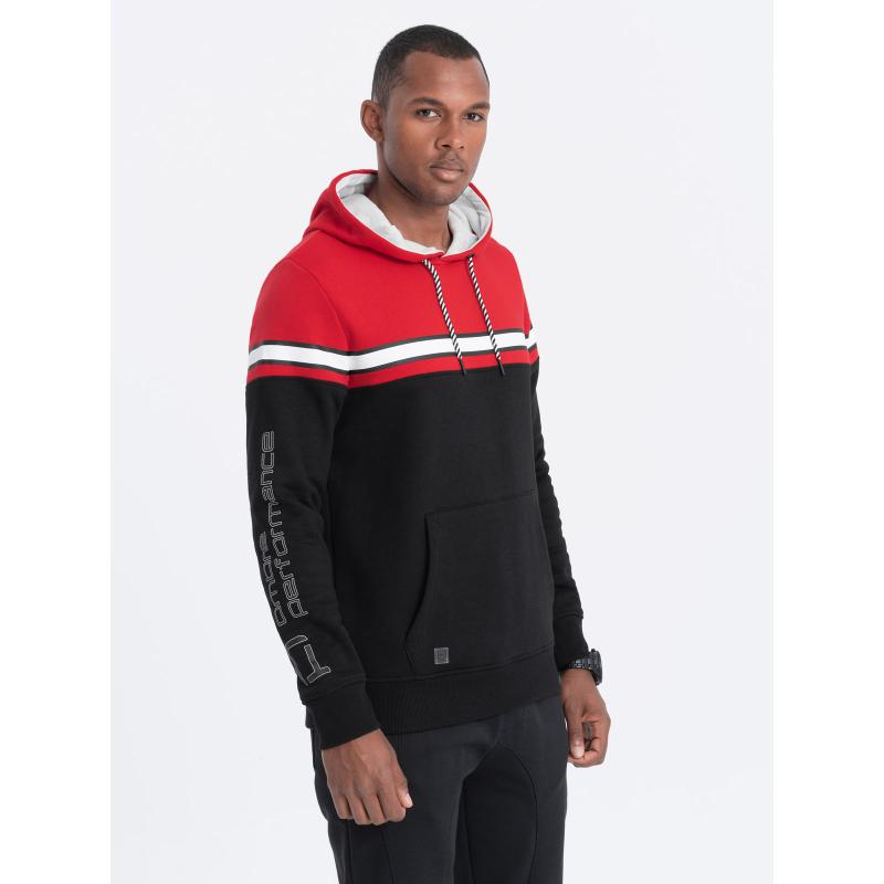 Férfi háromszínű melegítőfelső V3 OM-SSNZ-22FW-014 piros