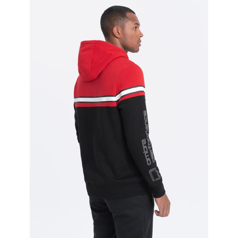 Férfi háromszínű melegítőfelső V3 OM-SSNZ-22FW-014 piros