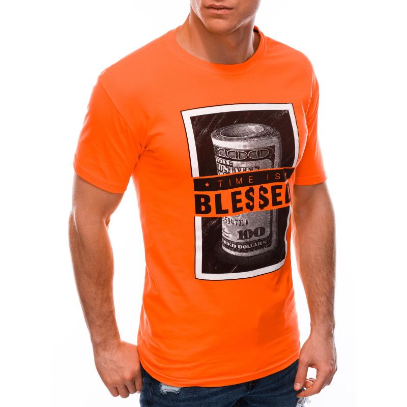 Pánske tričko s potlačou S1601 oranžová