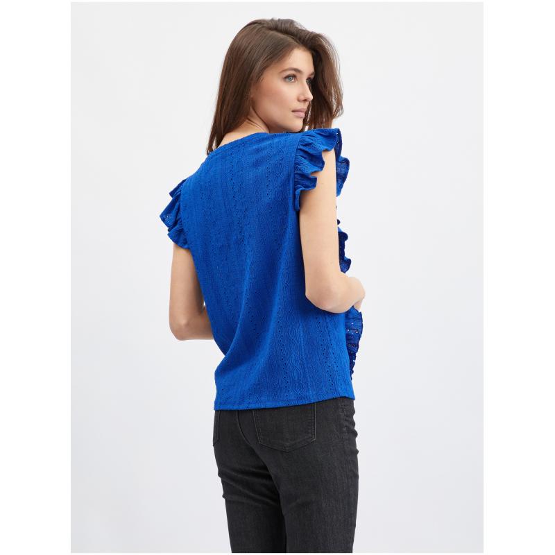 Kék női fodros ing