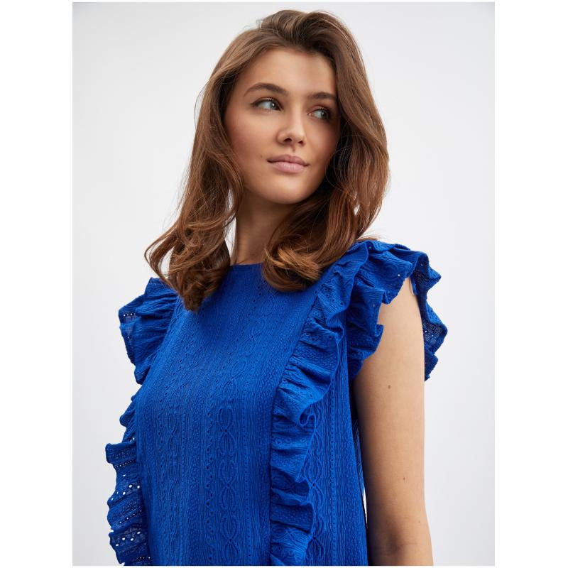 Kék női fodros ing