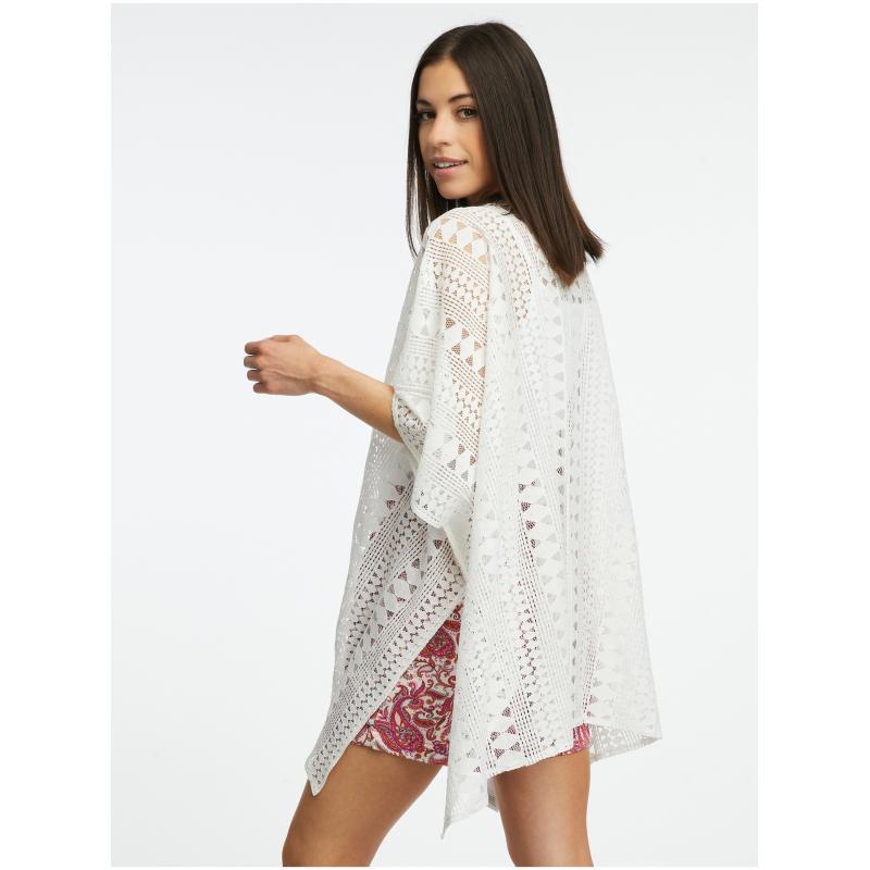 Bílý dámský vzorovaný kardigan