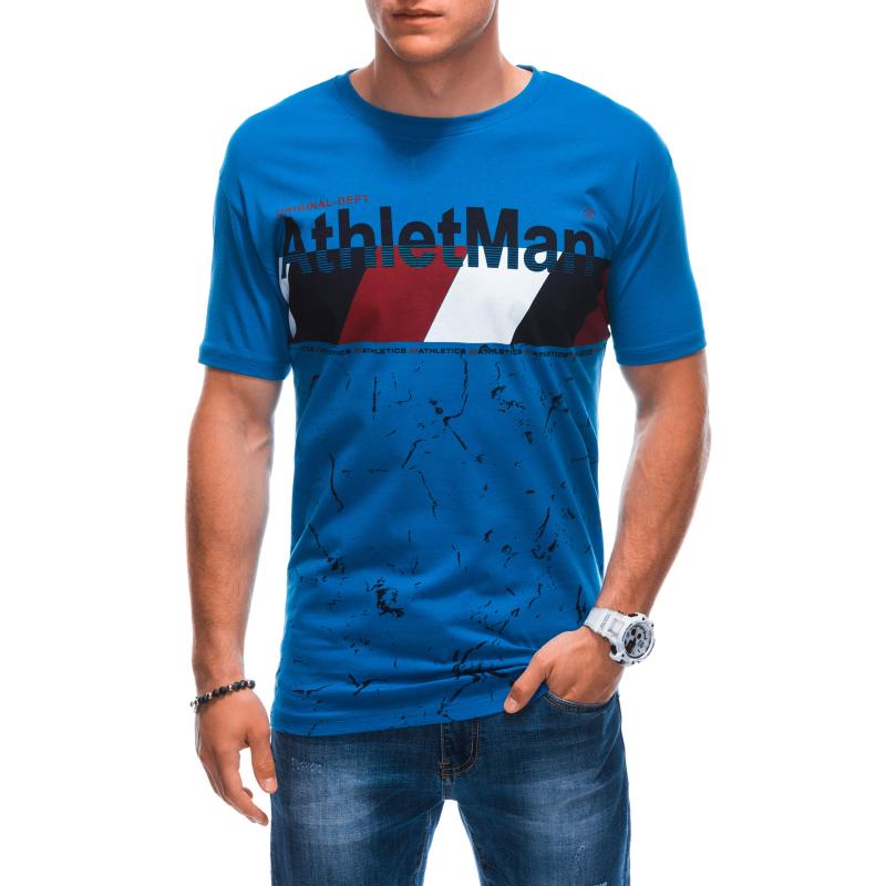 Pánské tričko s potiskem S1887 modrá