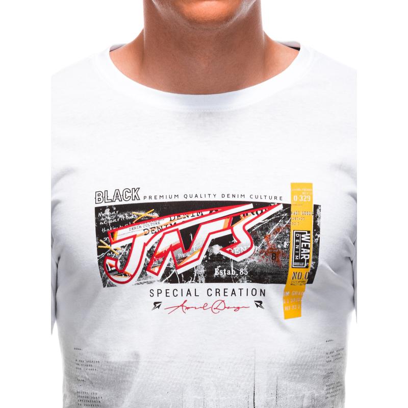 Férfi póló nyomtatott S1890 fehér