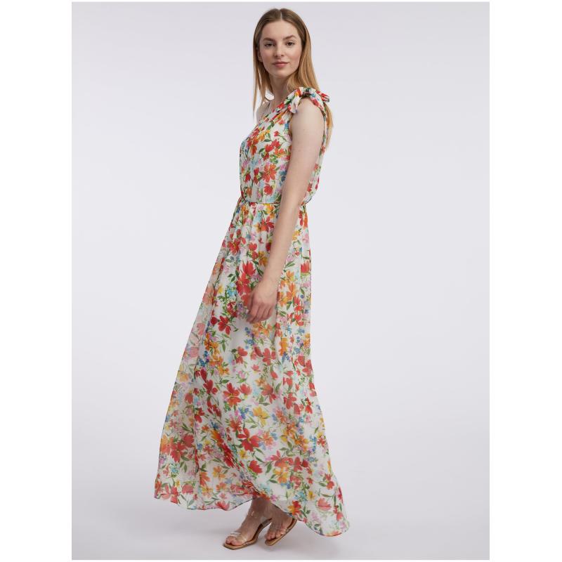 Krémové dámské maxišaty