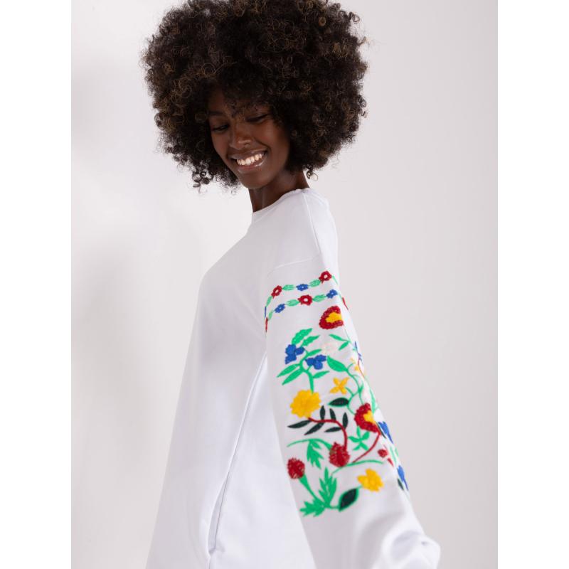 Női hímzett ujjú ruha RUE PARIS fehér
