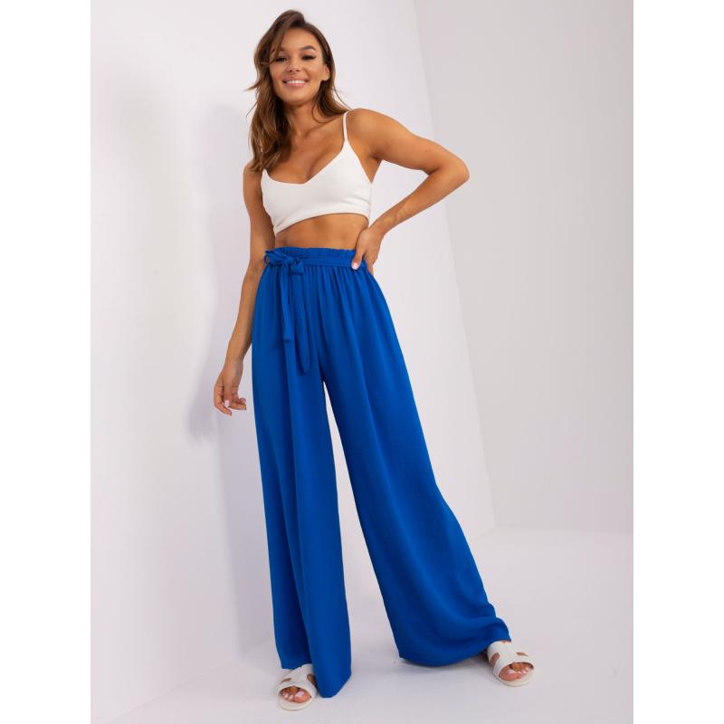 Dámské kalhoty se švy OCH BELLA kobaltově modré 