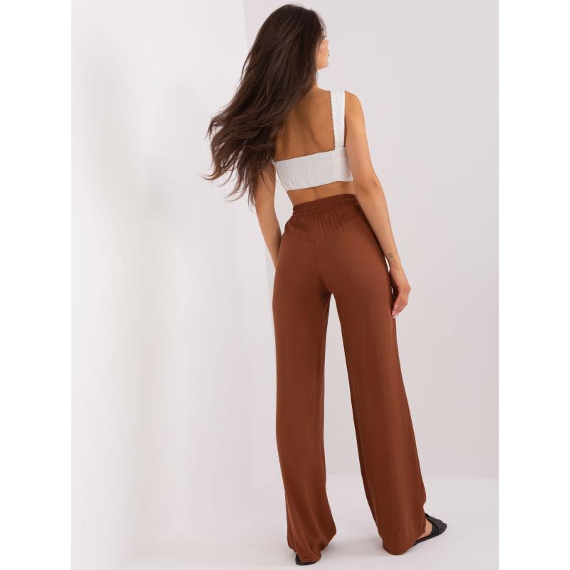 Női magas derekú nadrág TORA barna