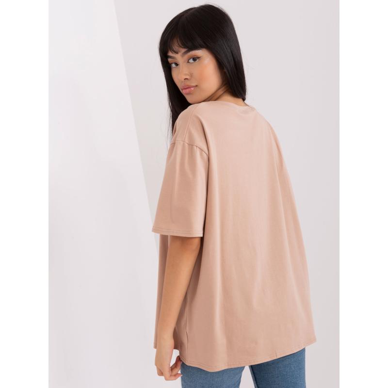 Dámské tričko s potiskem a kulatým výstřihem CENTA béžové 