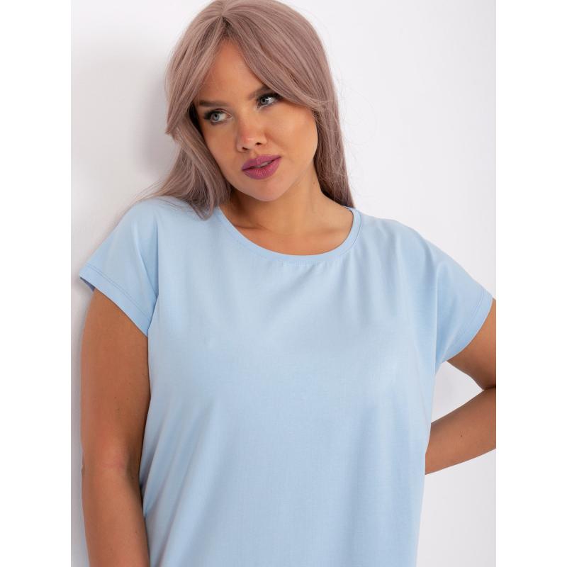 Dámské šaty s rozparky plus size KINNDA světle modré 