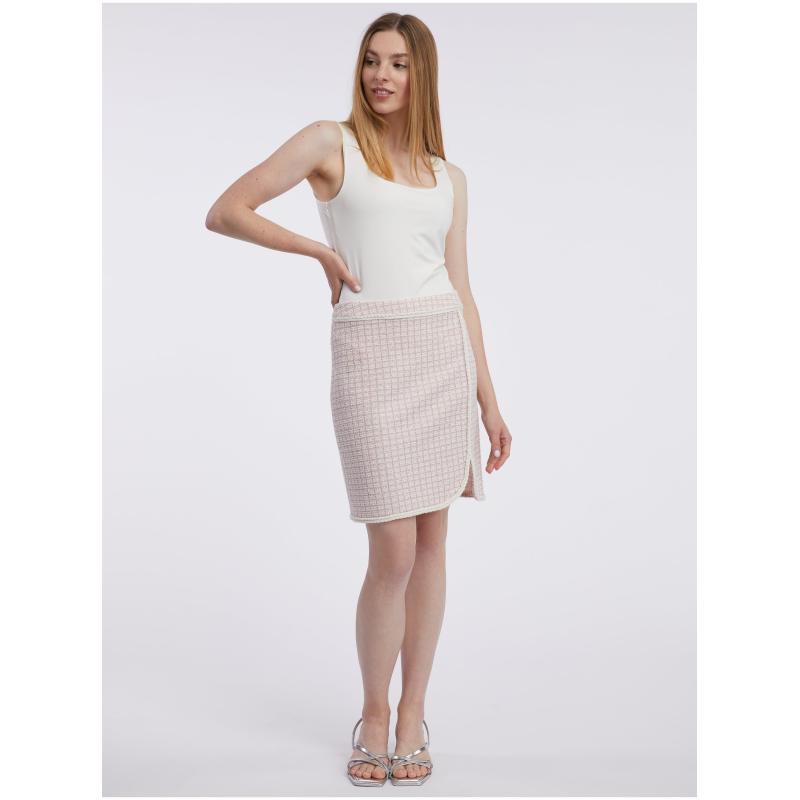 Světle růžová dámská tvídová sukně