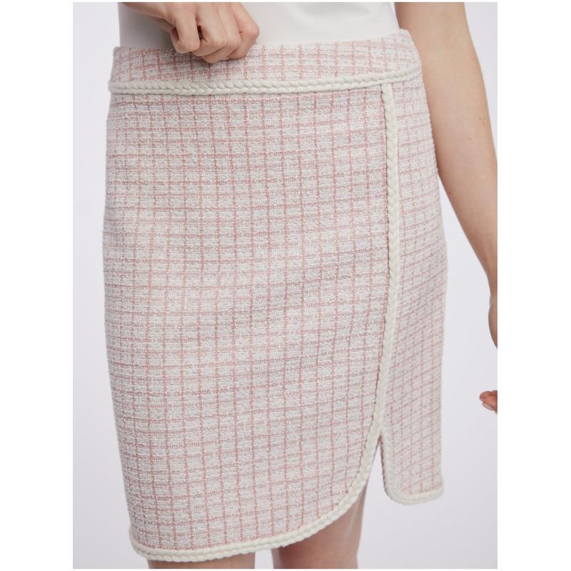 Světle růžová dámská tvídová sukně