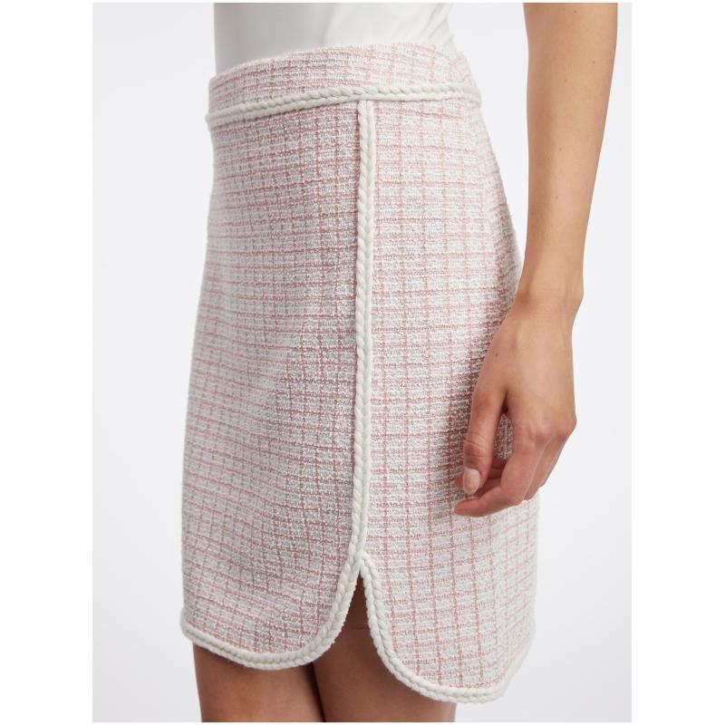 Světle růžová dámská tvídová sukně