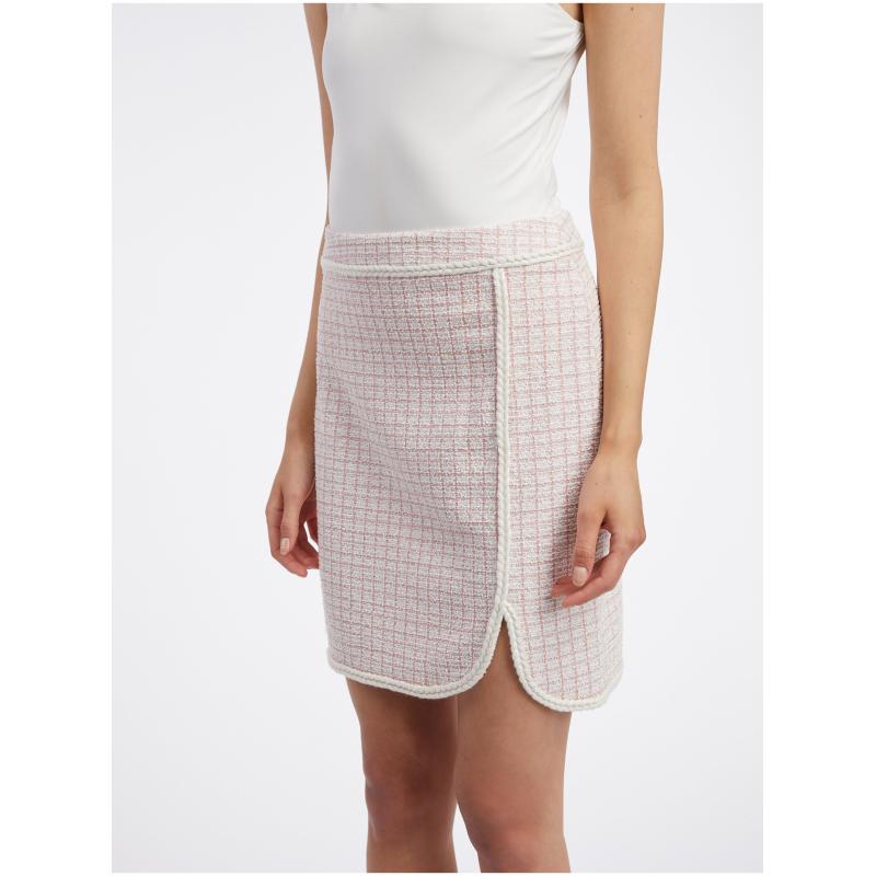 Světle růžová dámská tvídová sukně
