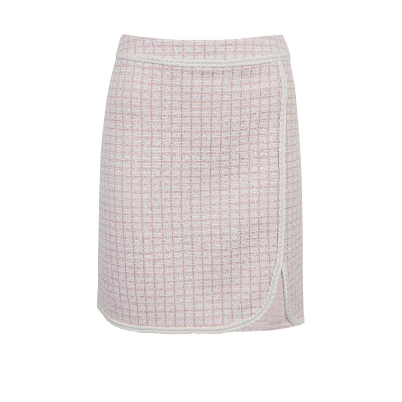 Světle růžová dámská tvídová sukně