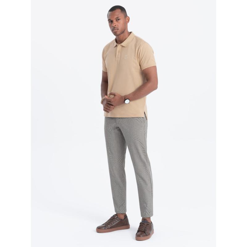 Pánske klasické bavlnené polo tričko S1374 béžová