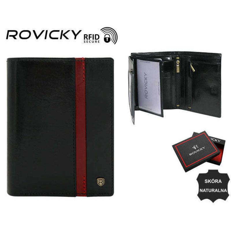 Pánská kožená peněženka N575-RVTP-3074 Černo-červená
