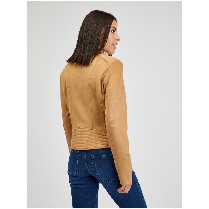 Világosbarna női gömbölyded kabát szarvasbőrből ORSAY Tina 34