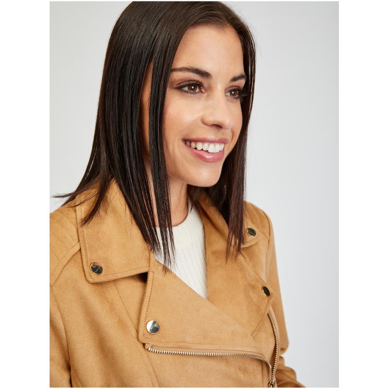 Világosbarna női gömbölyded kabát szarvasbőrből ORSAY Tina 34