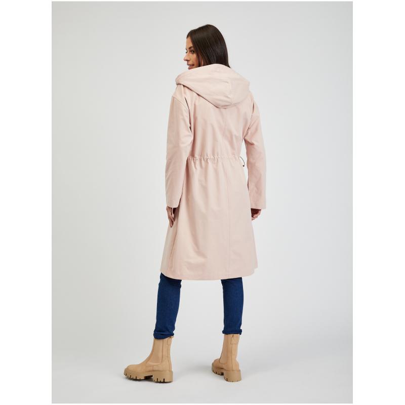 Světle růžová dámská parka
