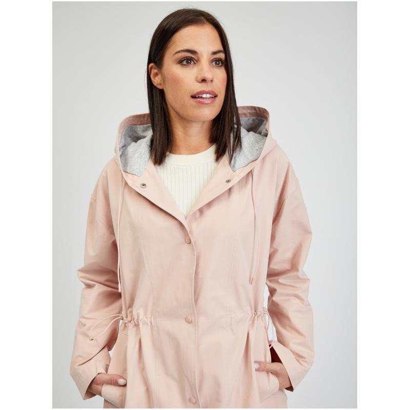 Světle růžová dámská parka