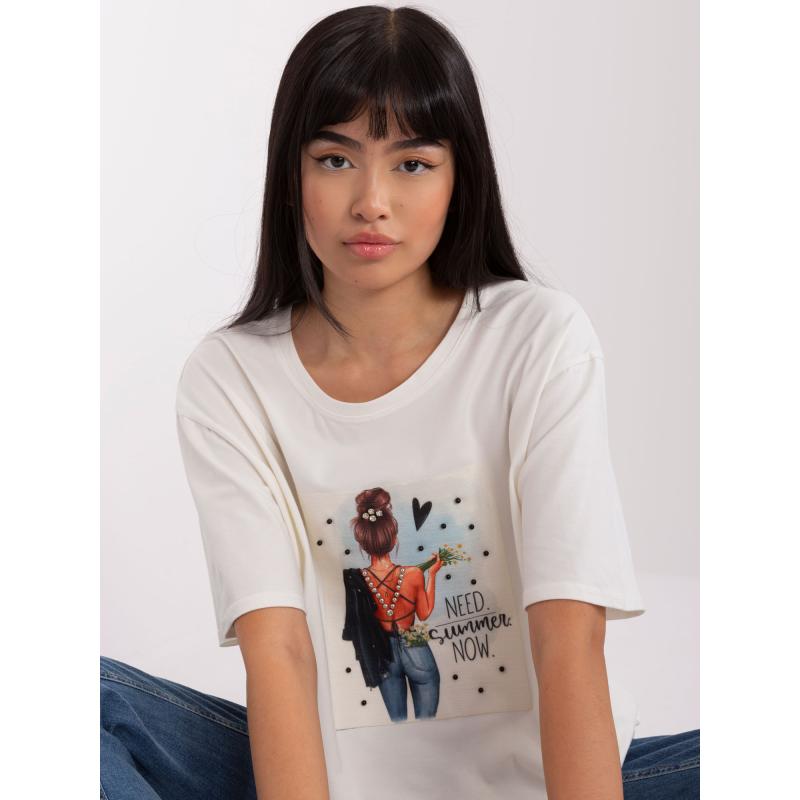 Dámské tričko s potiskem ASHA ecru 