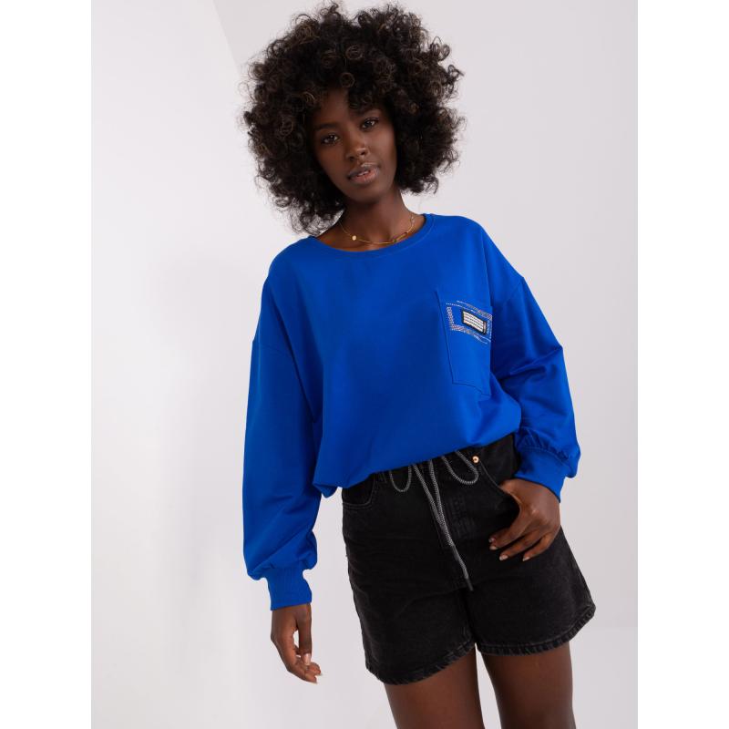 Dámská halenka s aplikací TORKA kobaltová 