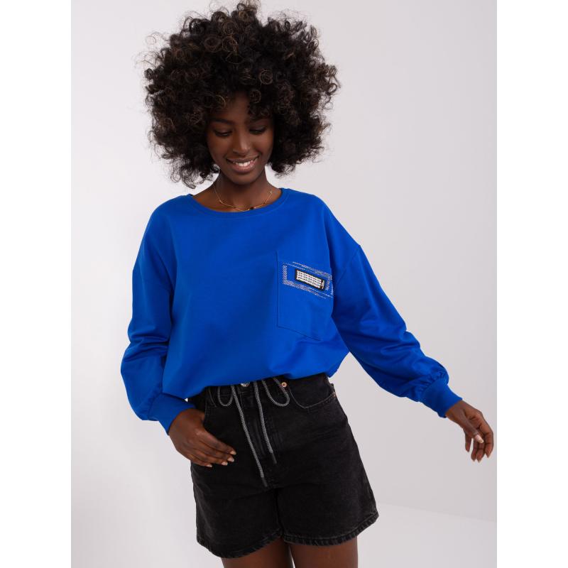 Dámská halenka s aplikací TORKA kobaltová 