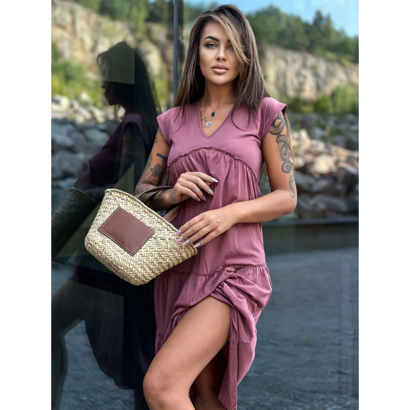 Női fodros ruha MAYFLIES pink