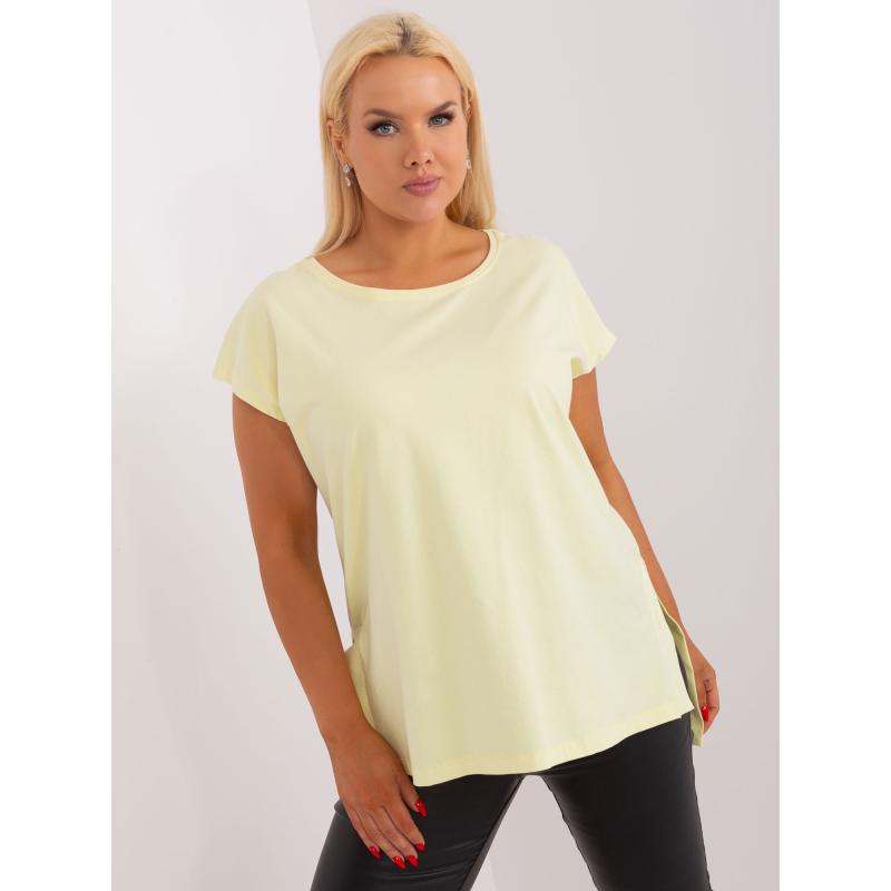 Női alap plus size pamut blúz IAY világossárga
