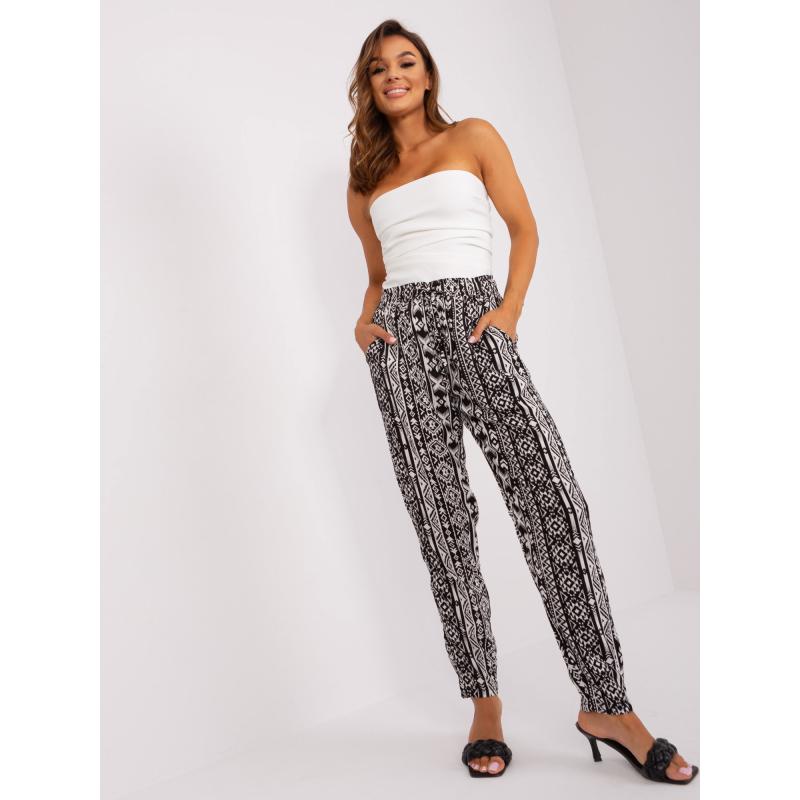 Dámské kalhoty ze vzorované látky SUBLEVEL černé 