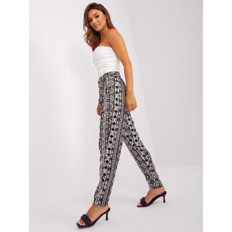 Dámské kalhoty ze vzorované látky SUBLEVEL černé 