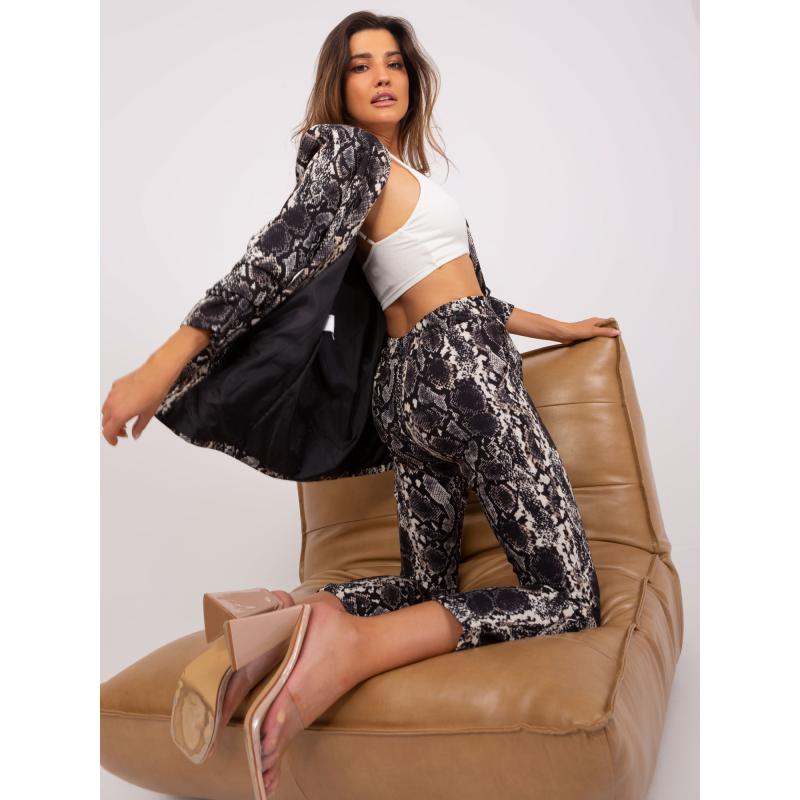 Dámské kalhoty s nohavicemi 7/8 THRINDA černo-béžové 