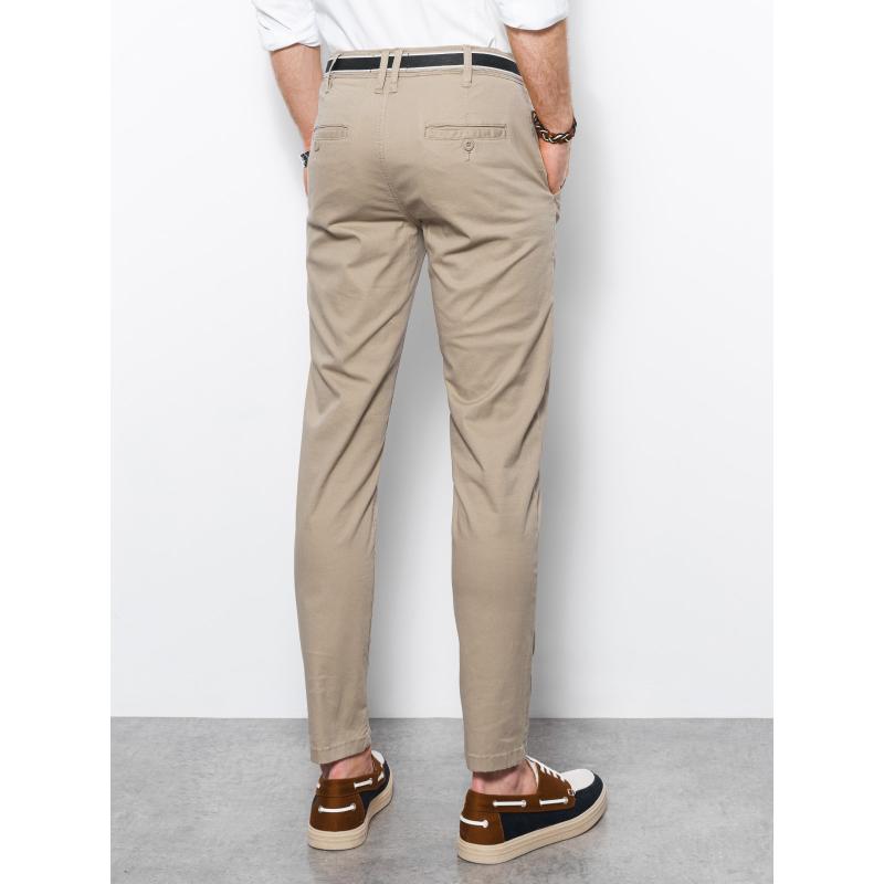 Férfi chino nadrág díszes derékpánttal hamuszín V8 P156 P156