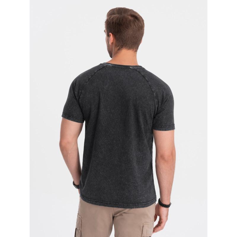 Férfi henley póló fekete V1 S1757