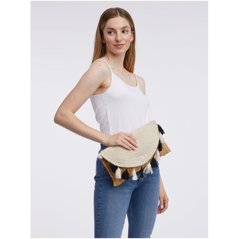 Barna és bézs női kézitáska