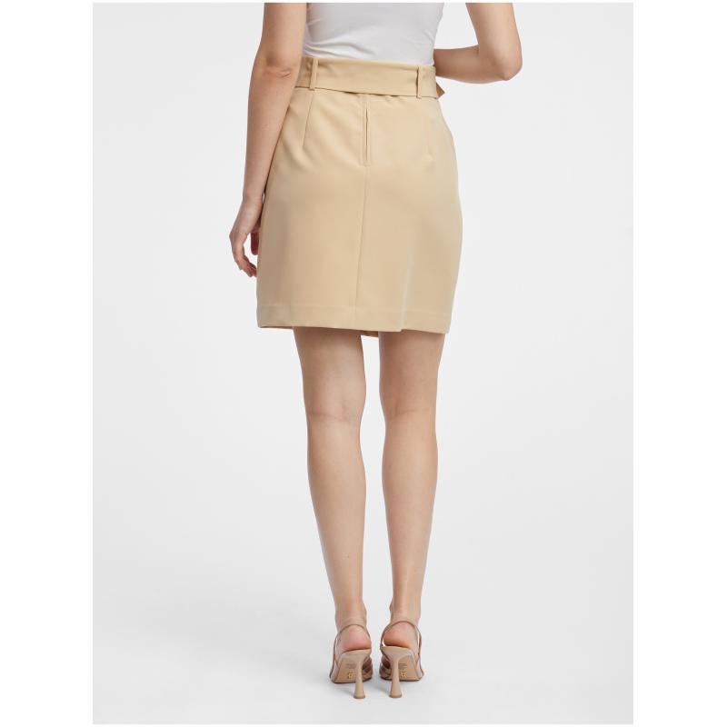 Béžová dámská pouzdrová sukně