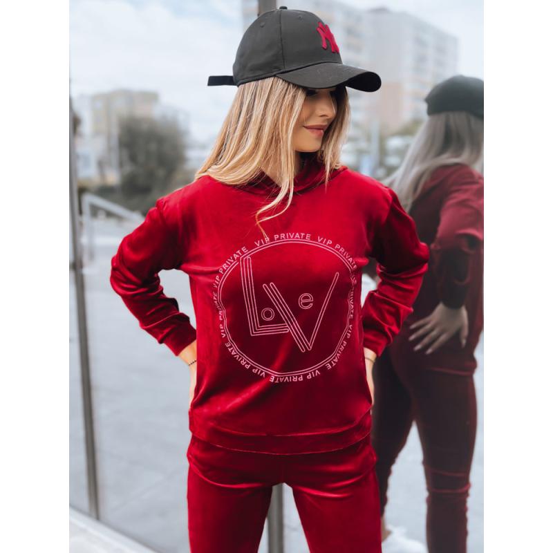 Dámská velurová souprava VIP PRIVATE vínová
