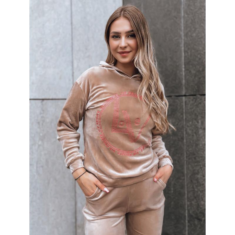 Női bársony szett VIP PRIVATE barna