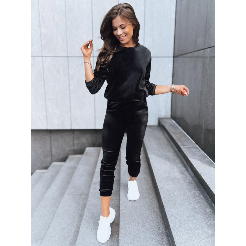 Dámská sametová tepláková souprava VELVET HARMONY černá
