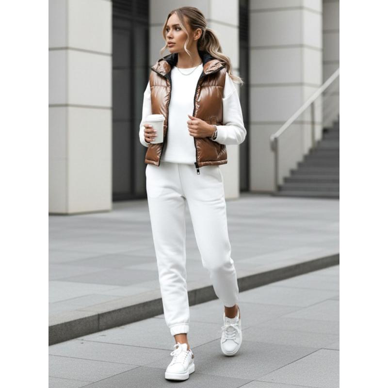 Dámska prešívaná vesta ASHE tmavobéžová