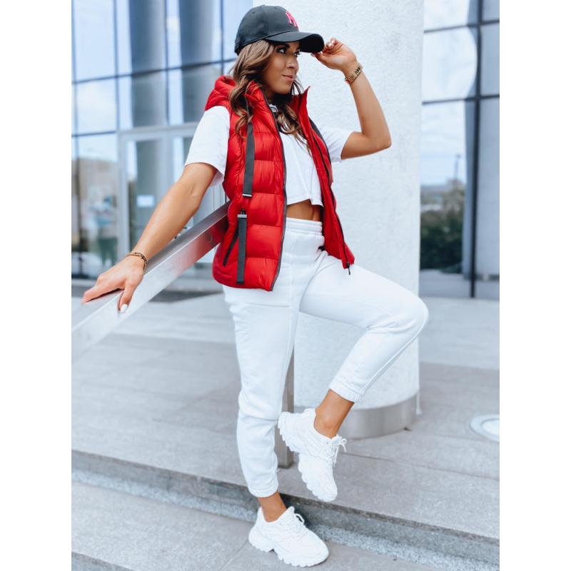 Női steppelt mellény WISE OWL piros