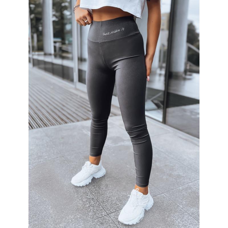 Dámské žebrované legíny JUST šedé